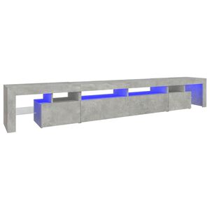 vidaXL Mueble de TV con luces LED gris hormig&oacute;n 260x36,5x40 cm