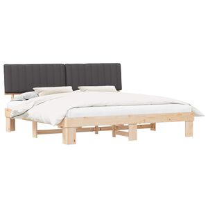 vidaXL Estructura de Cama con Cabecera Tapizada Gris oscuro