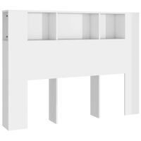 vidaXL Mueble cabecero blanco brillante 140x18,5x104,5 cm