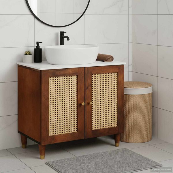 vidaXL Mueble de lavabo Marr&oacute;n 62 x 33 x 58 cm Madera de ingenier&iacute;a