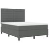 vidaXL Cama tipo Box Spring con colch&oacute;n Gris oscuro 140 x 200 cm tela
