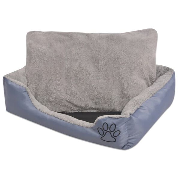 vidaXL Cama para perro con coj&iacute;n acolchado talla XXL gris