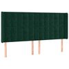 vidaXL Cabecero con orejas de terciopelo verde oscuro 163x16x118/128cm