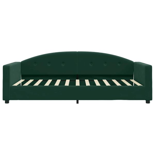 vidaXL Sof&aacute; cama sin colch&oacute;n terciopelo verde oscuro 100x200 cm