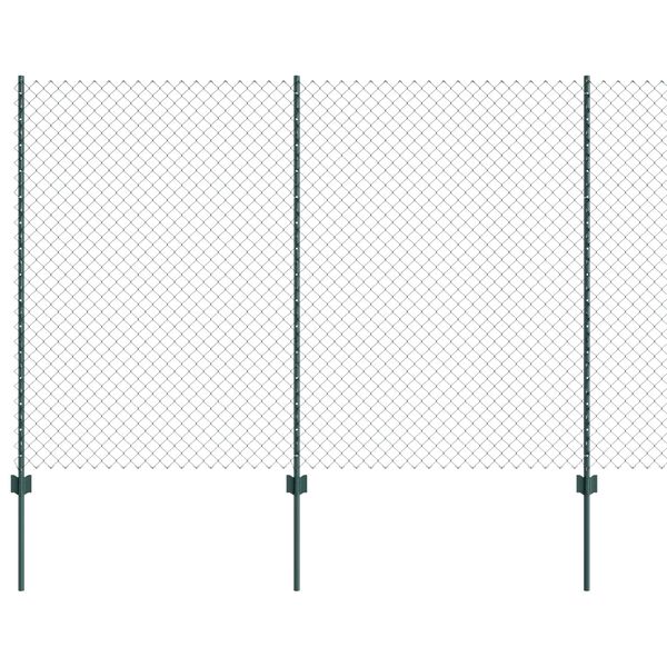 vidaXL Valla con Poste Verde 1,6 x 10 m Acero y PVC