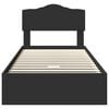 vidaXL Cama con almacenamiento Negro 100 x 200 cm Madera de ingenier&iacute;a
