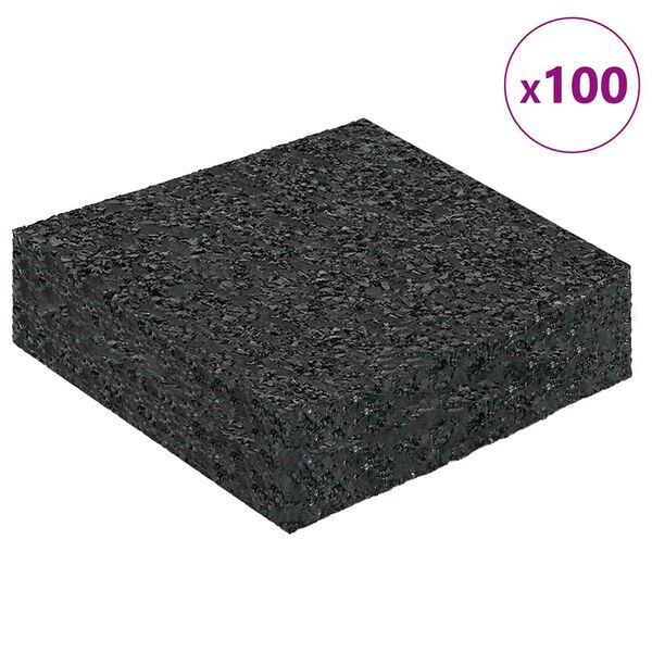 vidaXL Patio de gr&aacute;nulo de goma Negro 9 x 9 x 2 cm Goma
