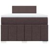 vidaXL Cama box spring con colch&oacute;n tela marr&oacute;n oscuro 120x190 cm