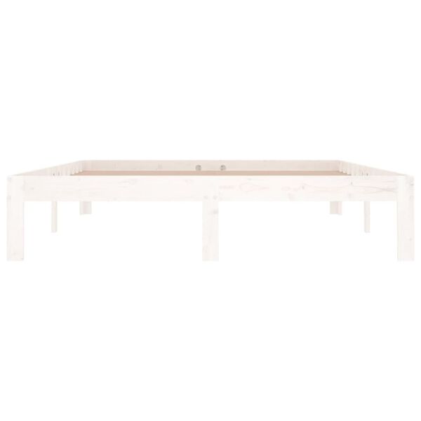 vidaXL Estructura cama doble sin colch&oacute;n madera pino blanco 140x190 cm