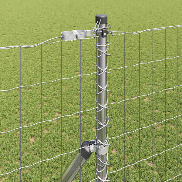 vidaXL Valla con Poste Plateado 1,5 x 10 m Acero y PVC