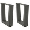 vidaXL Patas para mesa de centro en forma de V (2 unidades), antracita, 30 x (30-31,3) cm, acero