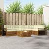 vidaXL Conjunto de sof&aacute;s de exterior con coj&iacute;n 6 pcs Natural y Crema