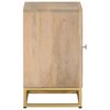 vidaXL Mesita de noche madera maciza de mango y hierro 40x30x50 cm