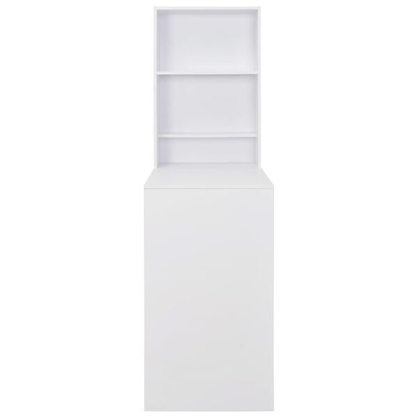 vidaXL Mesa de bar con estantería blanca 115x59x200 cm