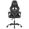 vidaXL Silla gaming giratoria cuero sintético negro y gris