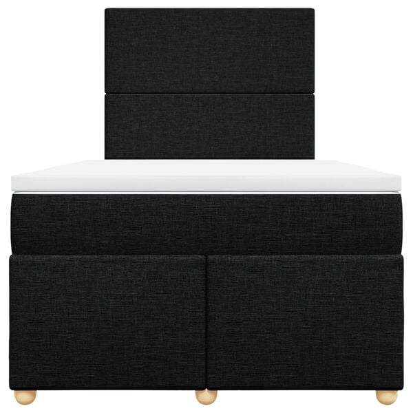 vidaXL Cama box spring con colch&oacute;n tela negro 120x200 cm