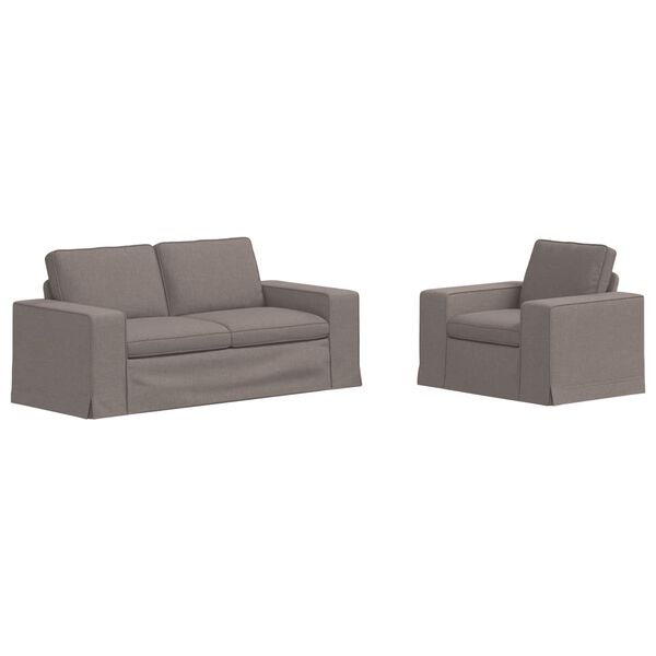 vidaXL Sof&aacute; 2 pcs Taup&eacute; 182 x 80 x 82 cm tela