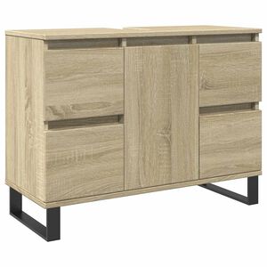 vidaXL Mueble de ba&ntilde;o madera de ingenier&iacute;a roble Sonoma 80x33x60 cm