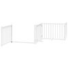 vidaXL Puerta de perros plegable 4 paneles madera abeto blanco 320 cm