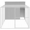 vidaXL Caseta perros corral acero galvanizado gris claro 214x457x181cm