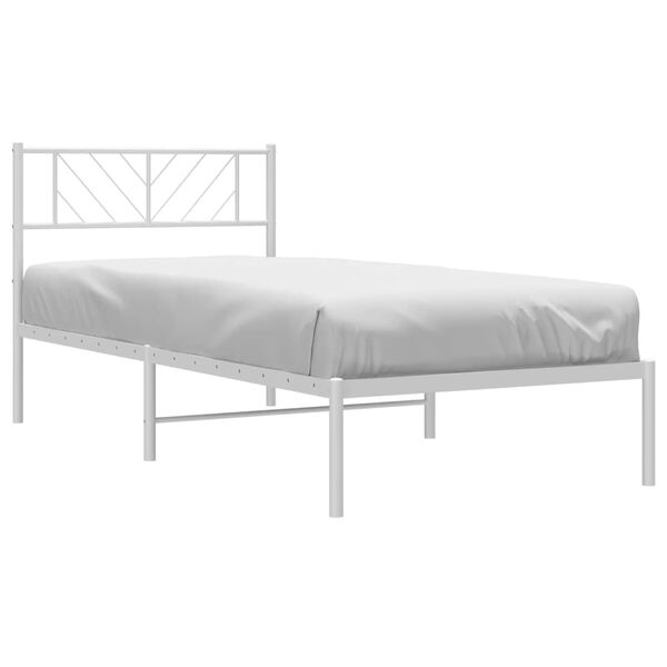 vidaXL Estructura cama sin colchón con cabecero metal blanco 80x200 cm