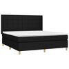 vidaXL Cama box spring con colch&oacute;n tela negro 180x200 cm