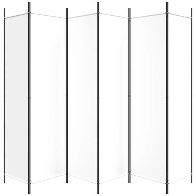 vidaXL Biombo divisor de 6 paneles de tela blanco 300x200 cm