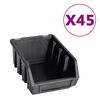 vidaXL Kit de cajas de almacenaje 96 pzas paneles de pared rojo negro