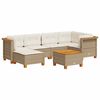 vidaXL Set sof&aacute;s de jard&iacute;n 7 piezas y cojines rat&aacute;n sint&eacute;tico beige