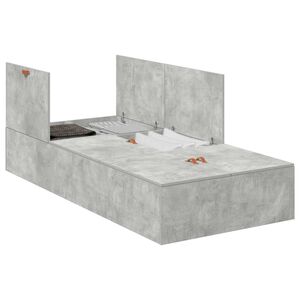 vidaXL Cama con almacenamiento Gris Concreto 90 x 190 cm