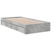 vidaXL Cama con cajones madera de ingeniería gris hormigón 75x190 cm