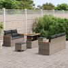 vidaXL Conjunto de sof&aacute;s de jard&iacute;n 8 pcs Gris rat&aacute;n sint&eacute;tico