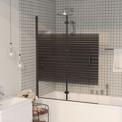 vidaXL Mampara de ducha plegable ESG negro 120x140 cm