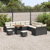 vidaXL Conjunto de sofá de jardín 13 pcs Negro ratán sintético