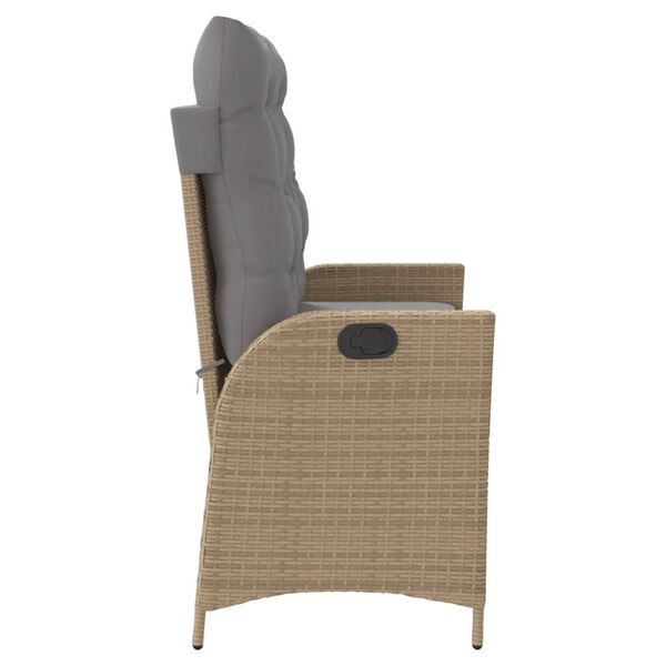 vidaXL Sillón reclinable de jardín con cojines ratán sintético beige