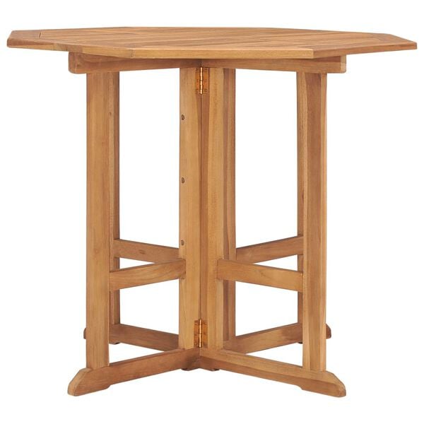 vidaXL Mesa de comedor plegable para jard&iacute;n madera de teca 90x90x75 cm