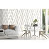DUTCH WALLCOVERINGS Papel pintado Geometric blanco y dorado