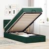 vidaXL Estructura de cama otomana con colch&oacute;n terciopelo verde oscuro