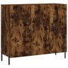 vidaXL Aparador de madera de ingenier&iacute;a roble ahumado 90x34x80 cm