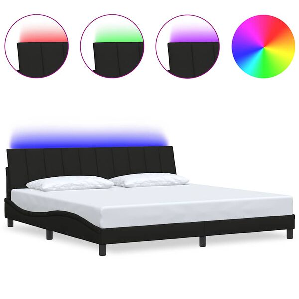 vidaXL Estructura de cama sin colch&oacute;n Hanko tela negro 200x200 cm