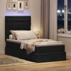 vidaXL Cama con almacenamiento y LED Negro 100 x 200 cm Poli&eacute;ster
