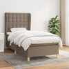 vidaXL Cama box spring con colch&oacute;n tela gris taupe 90x190 cm