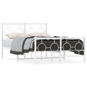vidaXL Estructura cama sin colch&oacute;n con estribo metal blanco 120x200 cm