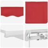 vidaXL Toldo Retráctil Manual Rojo 600 x 350 cm Poliéster y Aluminio