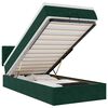vidaXL Estructura de cama otomana con colch&oacute;n terciopelo verde oscuro