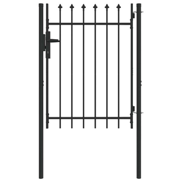 vidaXL Puerta de valla Boxtel de una puerta con punta de acero, 1x1,2 m, negro