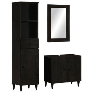 vidaXL Conjunto de muebles de ba&ntilde;o 3 piezas madera maciza de mango