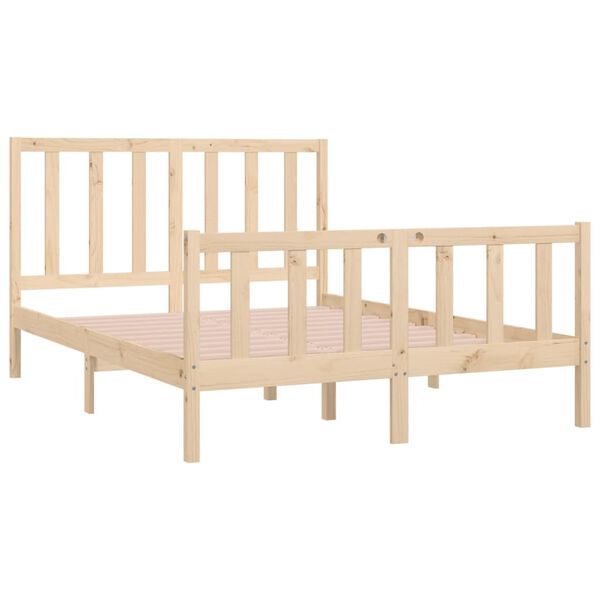 vidaXL Estructura de cama madera maciza 120x190 cm