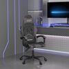 vidaXL Silla gaming cuero sintético negro y gris