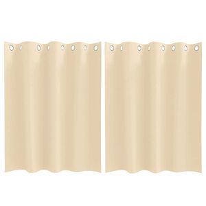 vidaXL Cortinas Opacas con Anillas 2 uds. Crema 140 x 140 cm Poli&eacute;ster